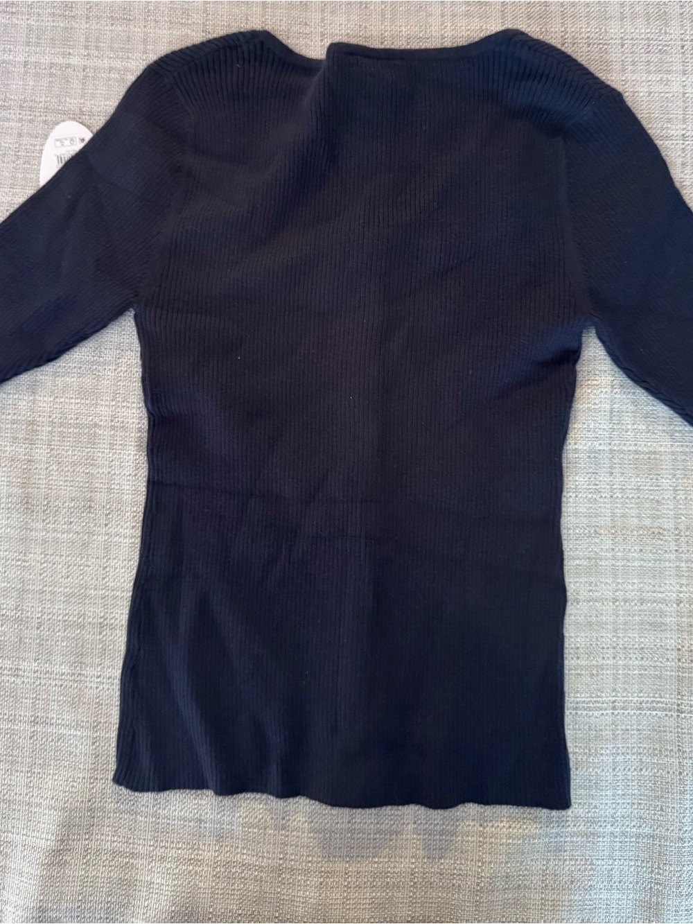 Women's Navy Ribbed Button-Front Top - Picture 2 of 3